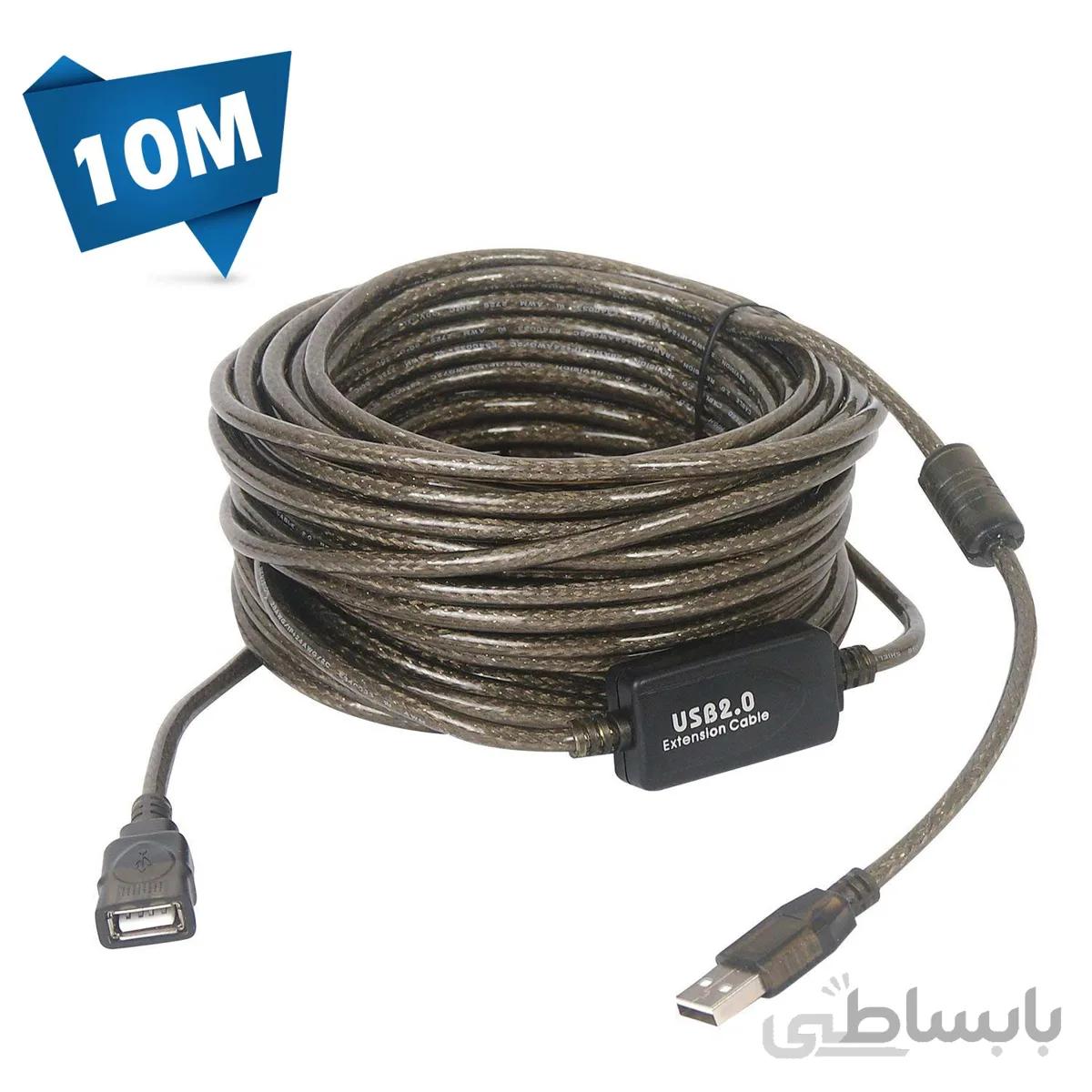 کابل افزایش طول USB 2.0 به طول ۱۰ متر مارک پی نت پک مقوایی برددار اکتیو (بافر دار)