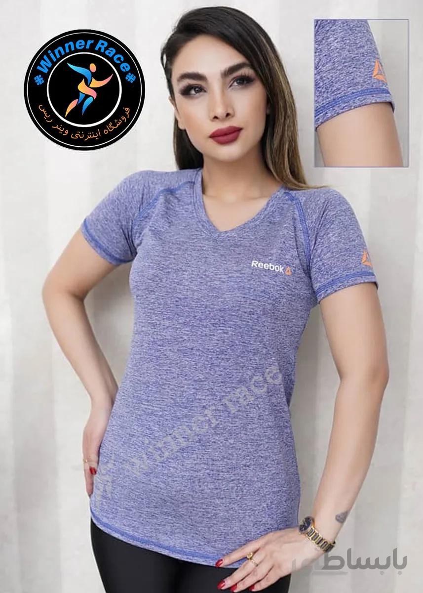 تی شرت ورزشی زنانه یقه هفت ریبوک کد 2038(یاسی)