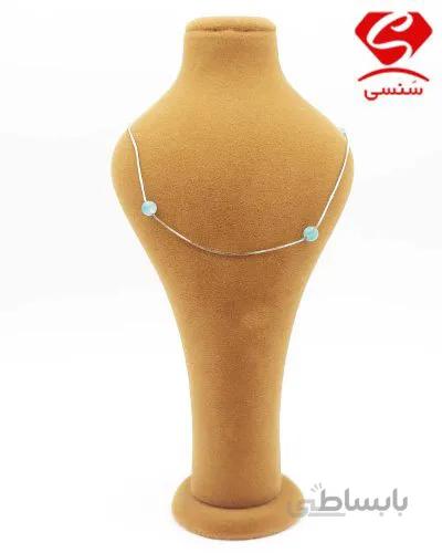 گردنبند نقره طرح آکومارین