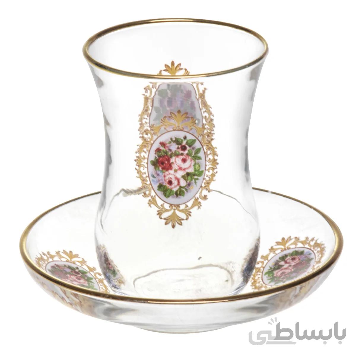 استکان و نعلبکی کمر باریک لاو کد 4335