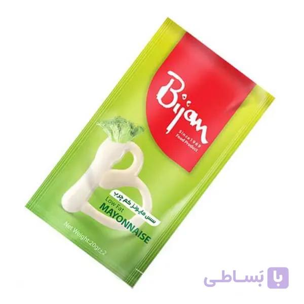 سس مایونز کم چرب تک نفره 20 گرمی بیژن (250 عددی) ا bijan ow fat single fat mayonnaise 20g