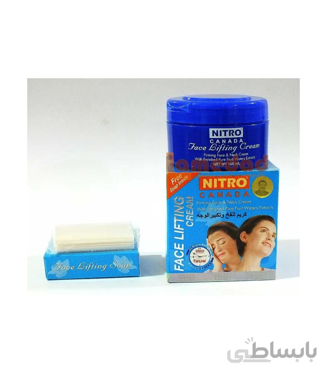 صابون و کرم گونه گذار و چاق کننده صورت nitro canada