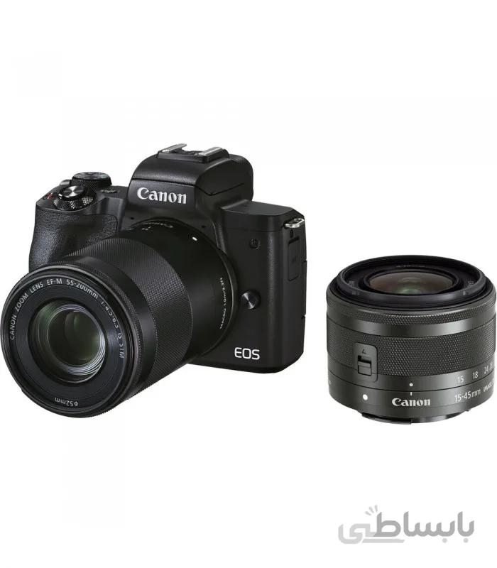 دوربین دیجیتال بدون آینه کانن مدل EOS M50 Mark II همراه با لنز 15-45 و 55-200 میلی‌متری