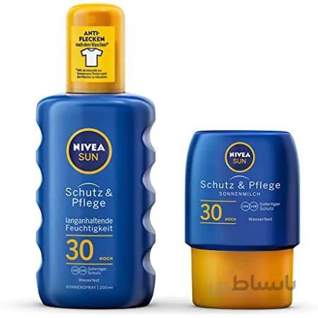لوسیون ضد افتاب صورت و بدن نیوا Schutz and Pflege spf30