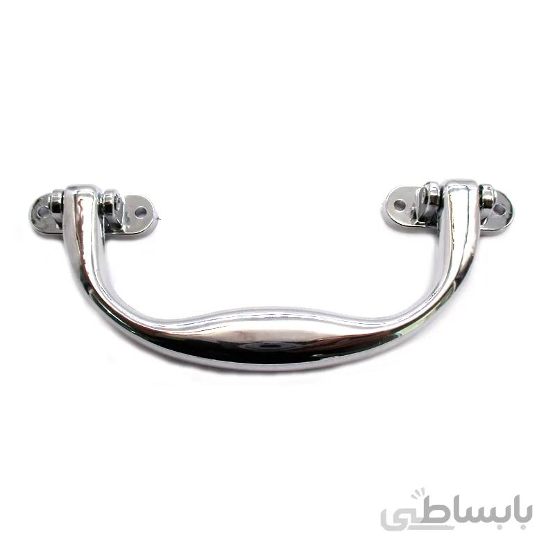 دستگیره آنتیک پلاستیکی نقره‌ای طول 140 میلی‌متر