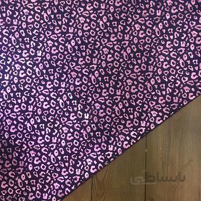 پارچه بارانی طرح پلنگی رنگ سرمه ای کد 1405