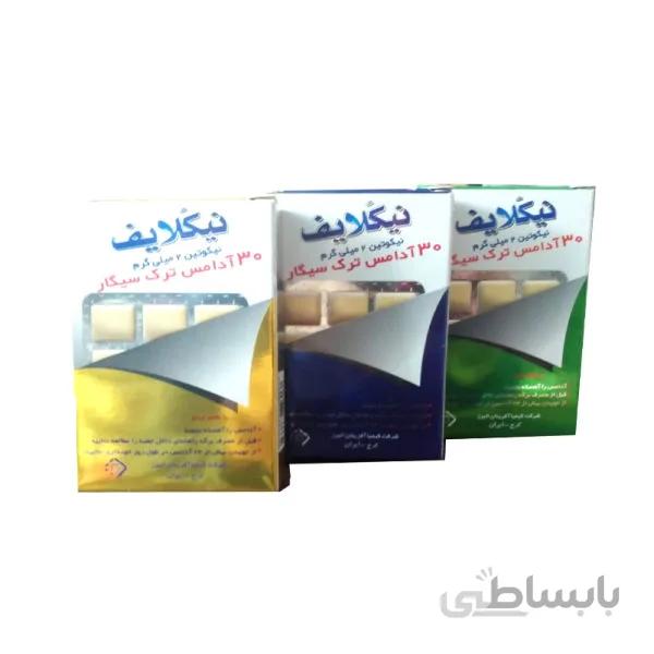 آدامس ترک سیگار نیکلایف مدل نیکوتین 2 میلی گرم بسته 30 تایی مجموعه 3 عددی