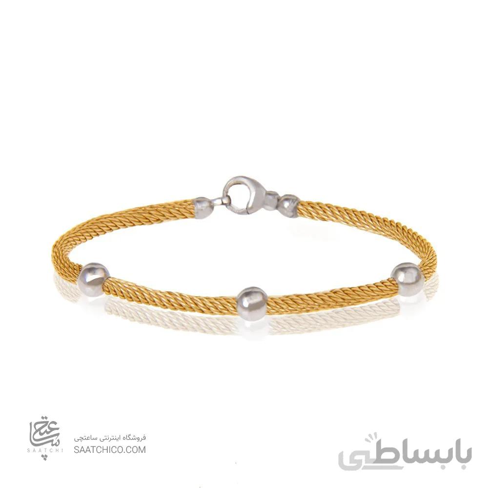 دستبند طلا زنانه طرح فرد با گوی کد CB362A