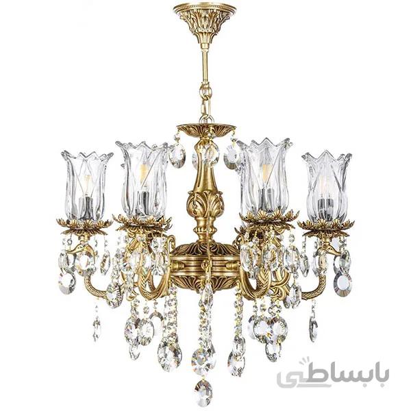 لوستر دایکاست 8 شعله چشمه نور کد S3568/8-A آنتیک