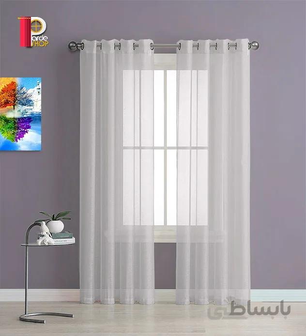 پرده پانچی حریررنگ سفید
