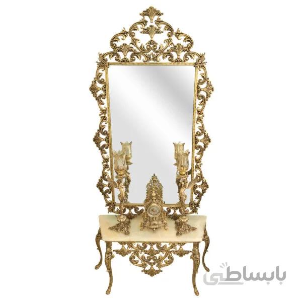آینه شمعدان برنزی طرح سلطنتی آنتیک کد ۱۱۴