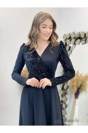 خرید اینترنتی لباس شب زنانه برند giyimmasalı رنگ مشکی کد ty215180298