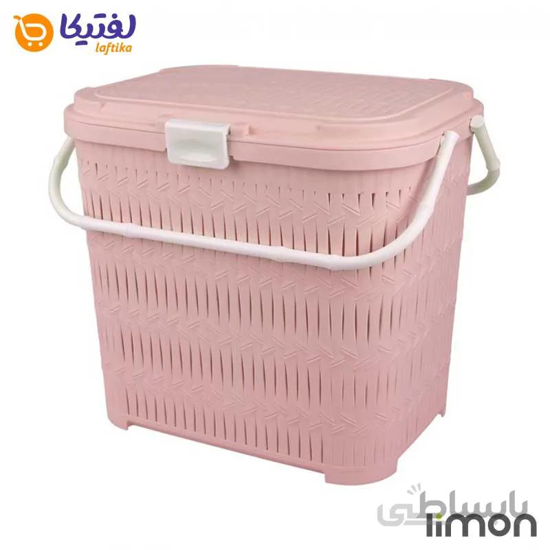 سبد پیک نیک درب دار بلند طرح بامبو لیمون