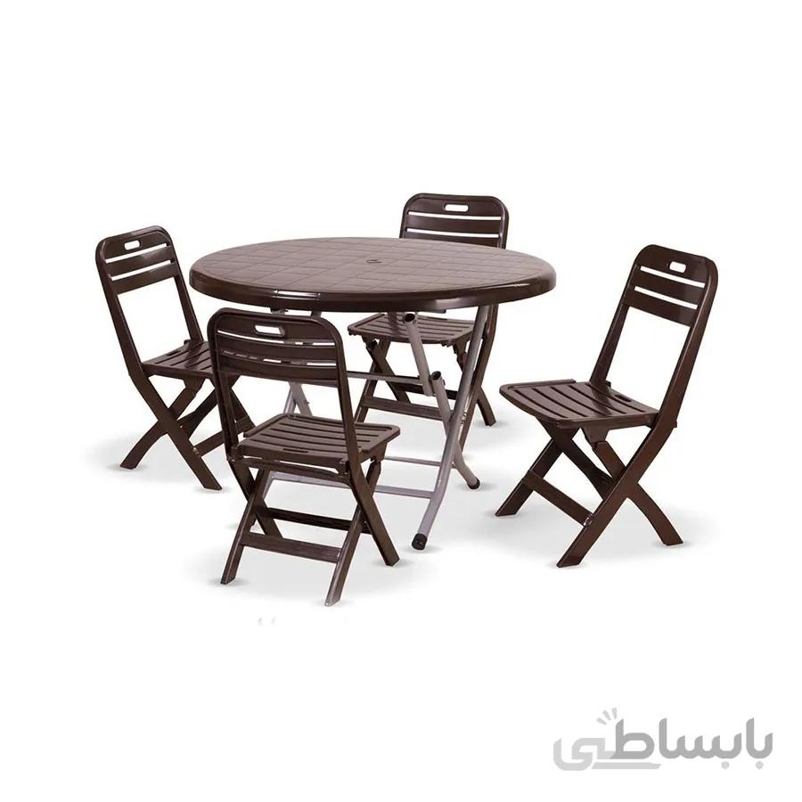 ست میز و صندلی تاشو صبا پلاستیک ۴ نفره کد ۱۰۹/۲۱۵