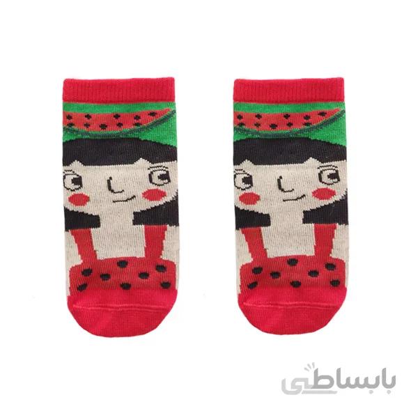 جوراب ساقدار بچه گانه با طرح دختر یلدا کد ph589.1