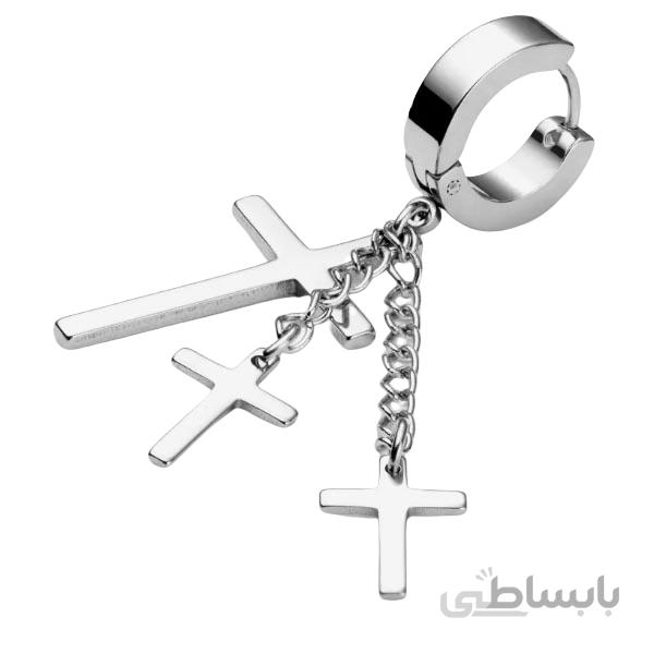 پیرسینگ گوش طرح سه صلیبی