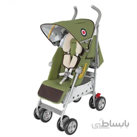 کالسکه نوزاد مک لارن Maclaren مدل تکنو XT طرح تانک زیتونی