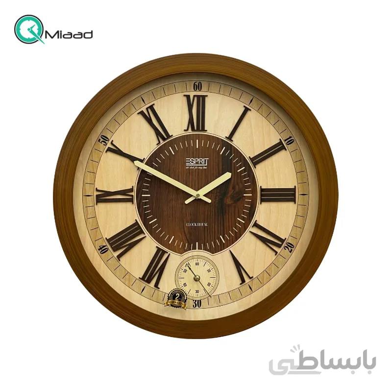 ساعت دیواری چوبی اسپریت مدل 1014 قهوه ای