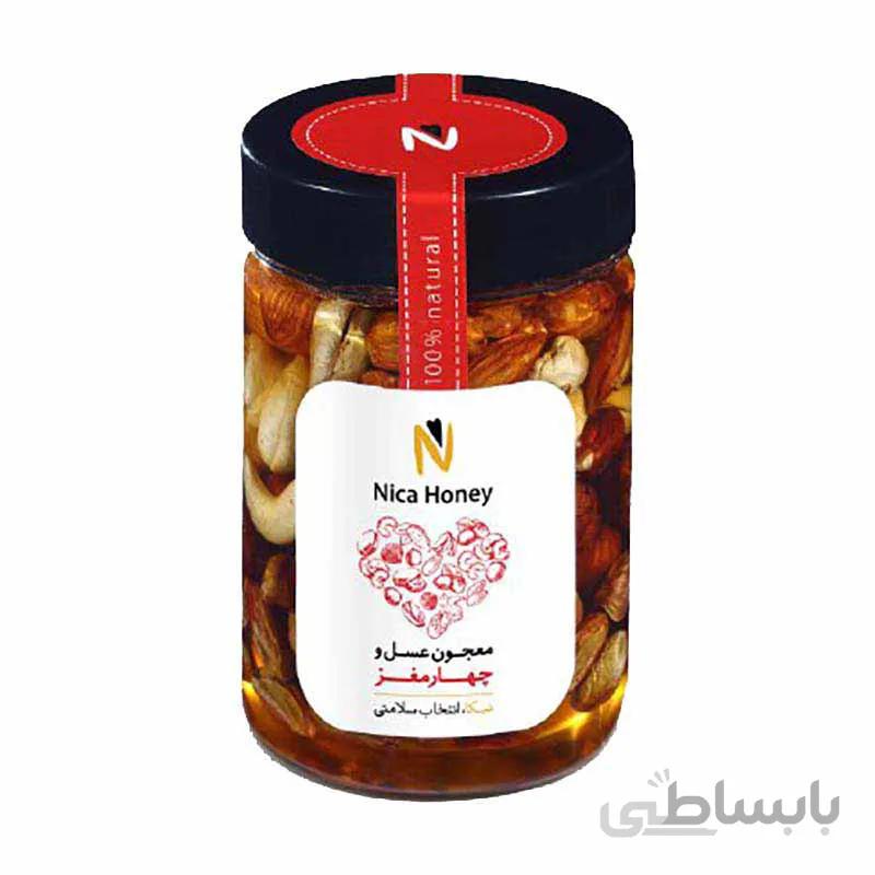 معجون عسل طبیعی و چهار مغز نیکا 350 گرمی
