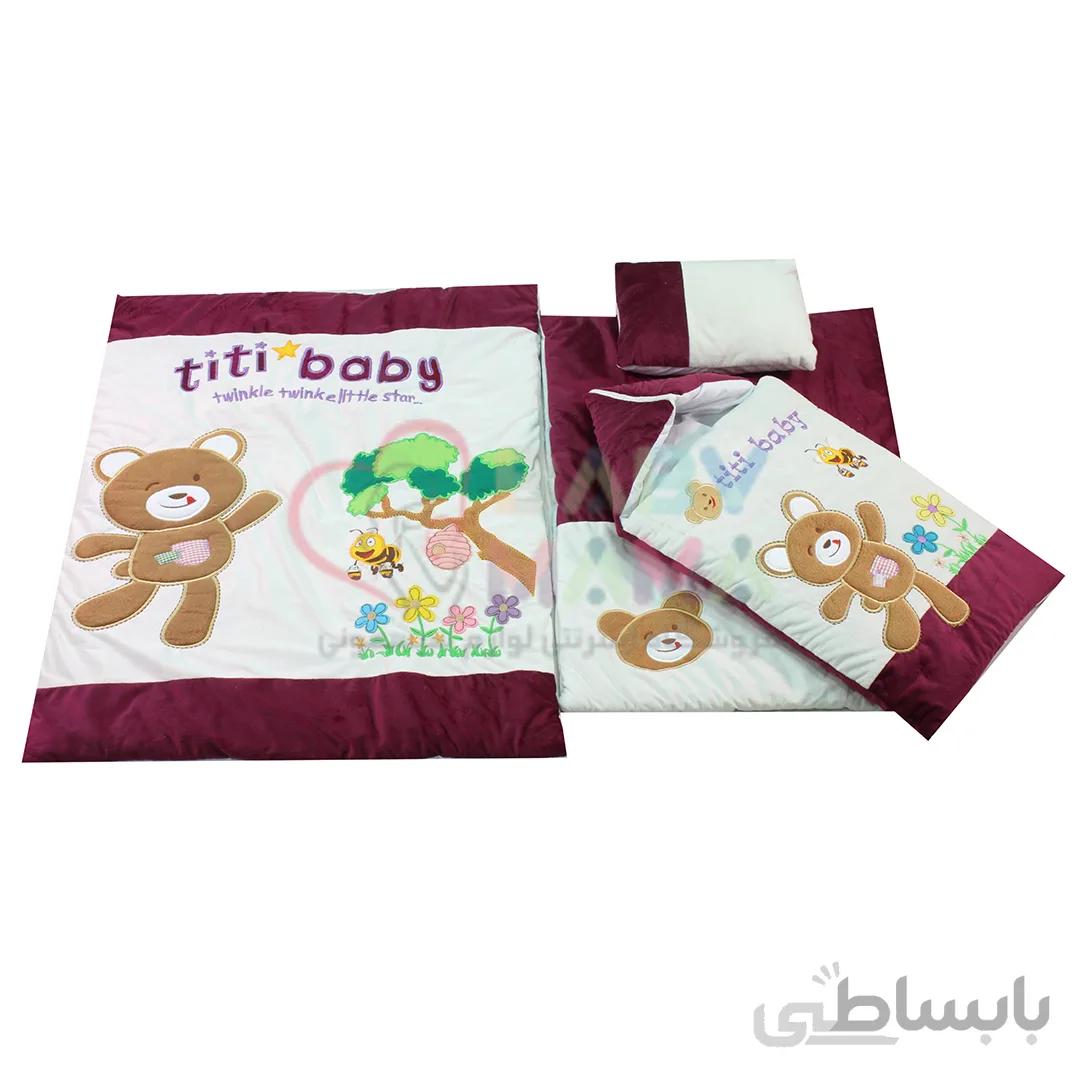 سرویس خواب مخمل TiTi Baby گلدوزی خرس و درخت