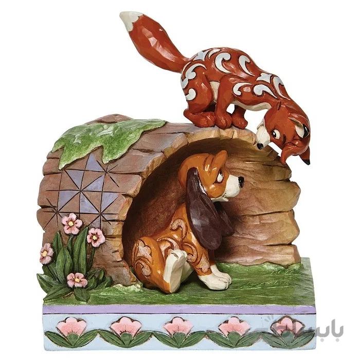 فیگور اورجینال دیزنی Fox and The Hound on Log Figurine
