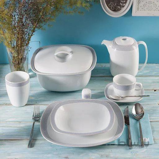 سرویس چینی زرین 12 نفره کامل لورن طلایی (98 پارچه) ا Zarin Iran Quattro Louren-Gold 98 Pieces Porcelain Dinnerware Set