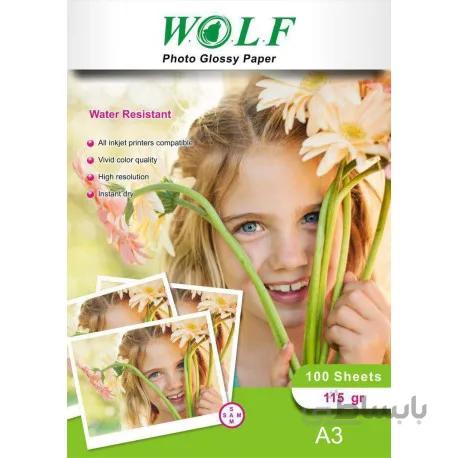 فتوگلاسه 115 گرم 100برگی A3 - Wolf