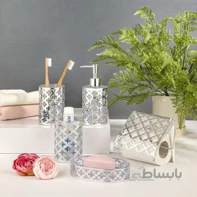 ست روشویی طرح دار سفید گل