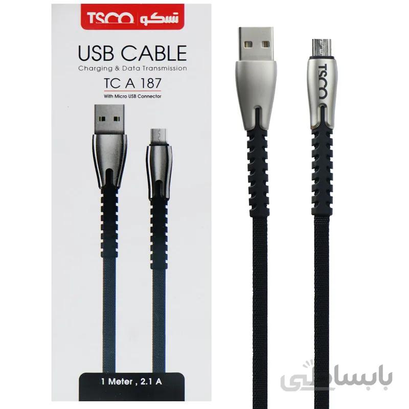 کابل میکرو یو اس بی TSCO TC-A187 1m ا TSCO TC-A187 microUSB charging & transmition data cable
