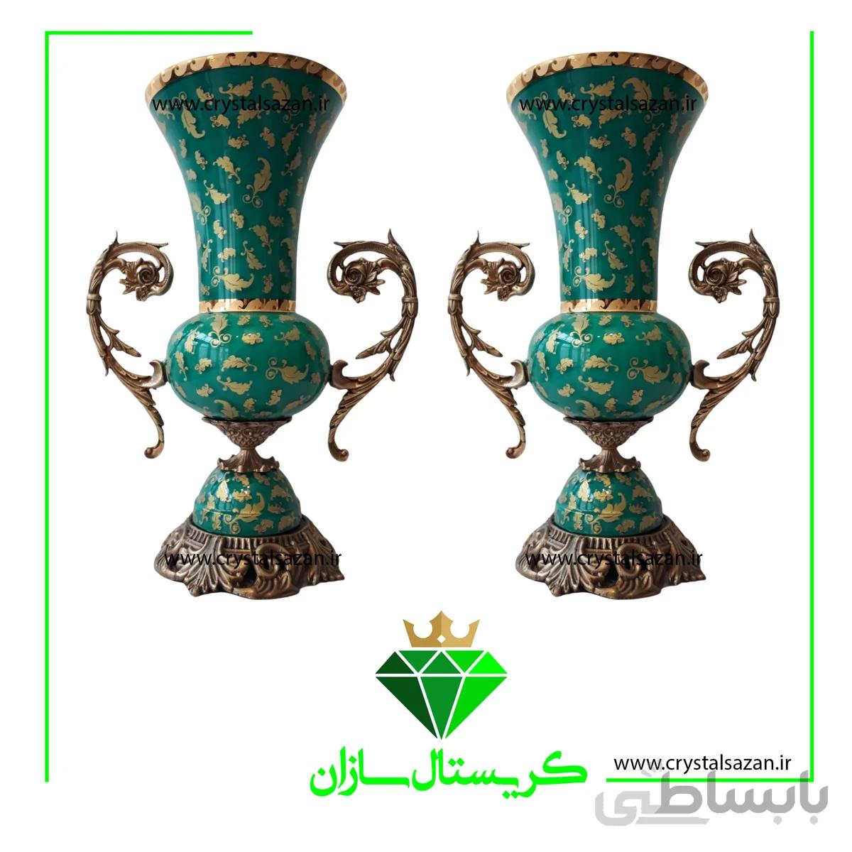 گلدان کریستال جفتی کد G1311 1 کریستال سازان