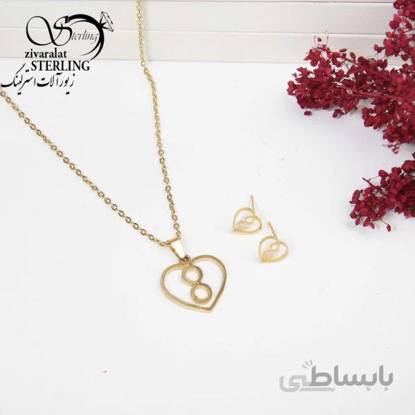 نیمست زنانه طرح طلا مدل قلب و بی نهایت