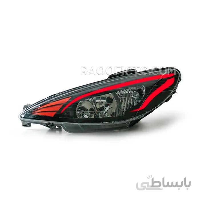 چراغ جلو پژو ۲۰۶ طرح BZ قرمز