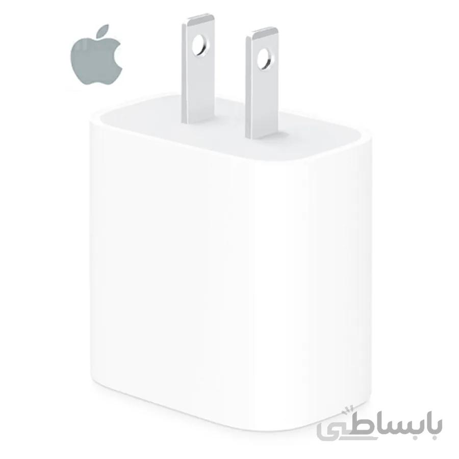 شارژر دیواری فست شارژ iPhone 18W + کابل Lightning / Type-C ا iPhone 18W Type-C wall charger + lightning cable