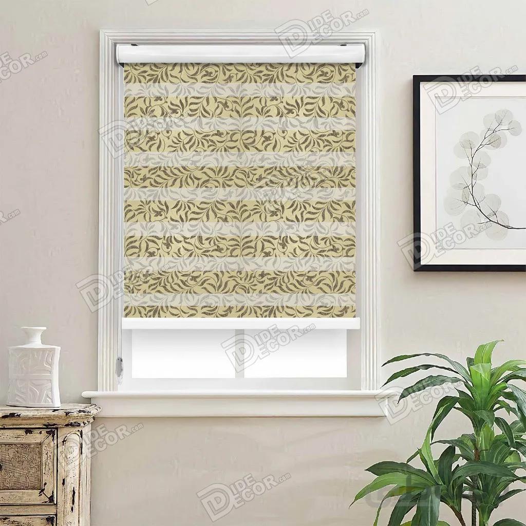 پرده زبرا گل دار چاپی دو رو کد ZMP-500