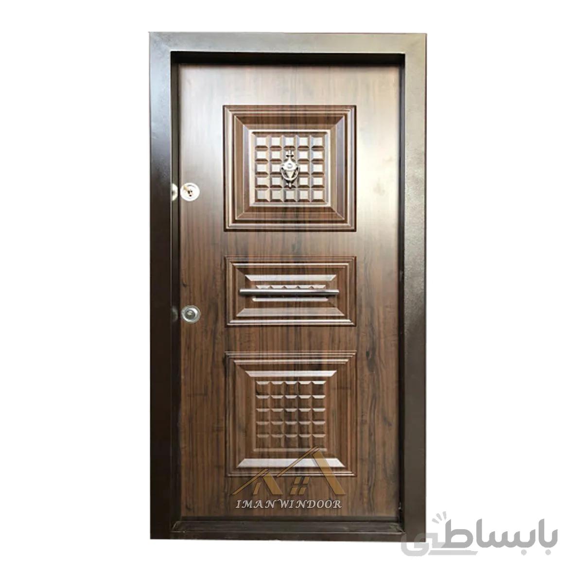 درب ضد سرقت سه قاب برجسته با روکش pvc
