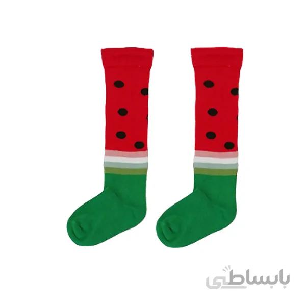 جوراب بلند بچه گانه طرح هندوانه ای کد ph291.1