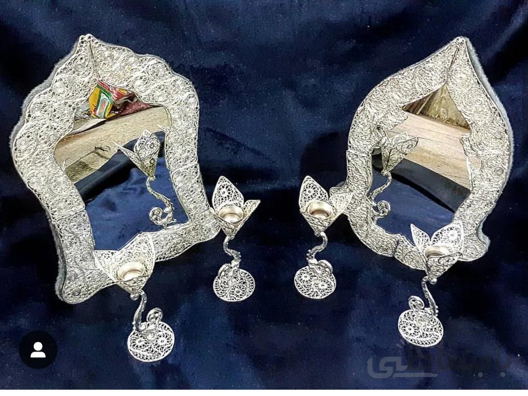 آیینه شمعدان هفت سین ملیله کاری کد ۱۰۴۸۶