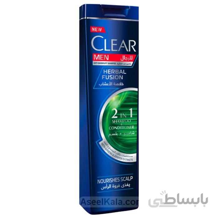 شامپو کلیر Clear ضد شوره مردانه مدل Herbal Fusion وزن 400 میل