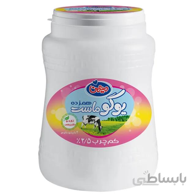 یوگو ماست همزده کم چرب 2.5% چربی 2000گرمی میهن باکس 8 عددی