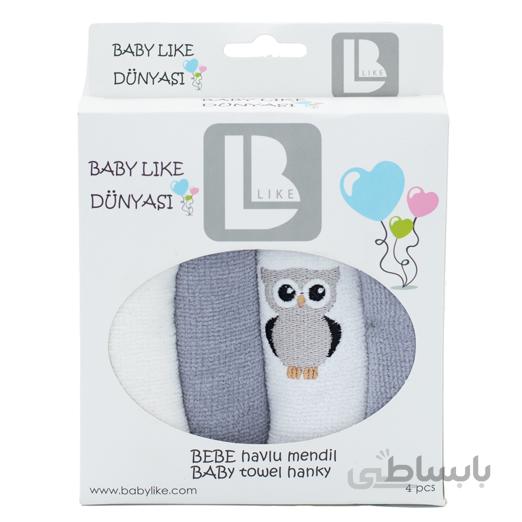 دستمال مادر baby like طرح جغد طوسی