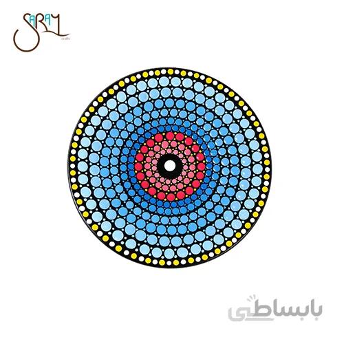 بشقاب دیوارکوب نقطه کوبی سفالی کد 3703