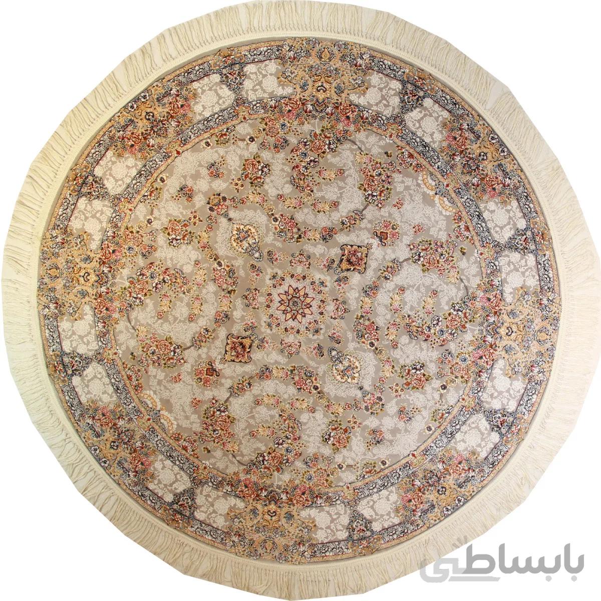 فرش گرد افشان رز نقره-تارا