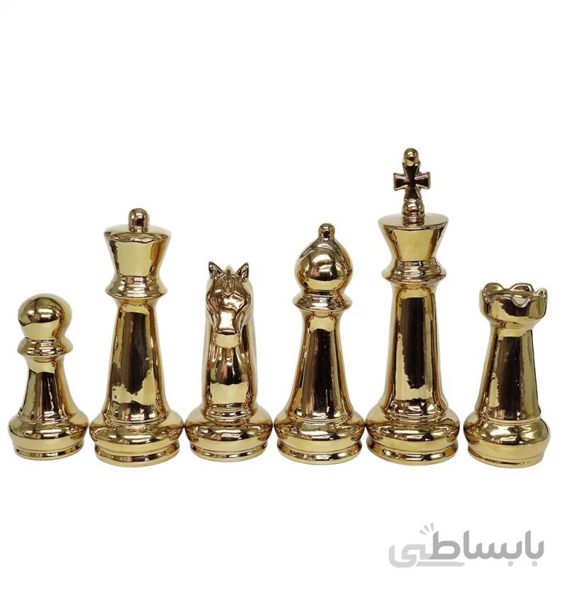 مجموعه شش عددی دکوری مهره شطرنج طلایی