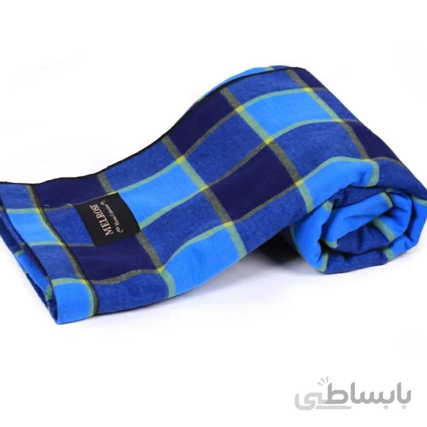 پتو سفری رزین تاژ چهارخانه آبی
