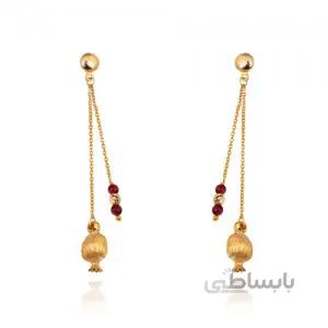 گوشواره طلا دست ساز زنانه با انار کالکشن یلدا کد XE268
