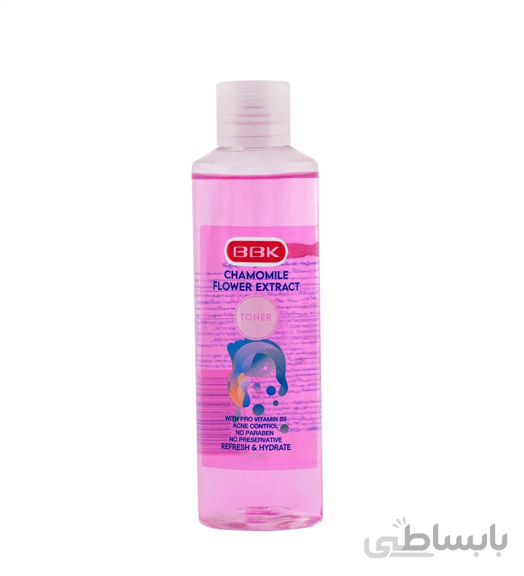 تونر صورت با عصاره گل بابونه 200میل ببک ا Bbk Toner With Chamomile Flower Extract 200ml