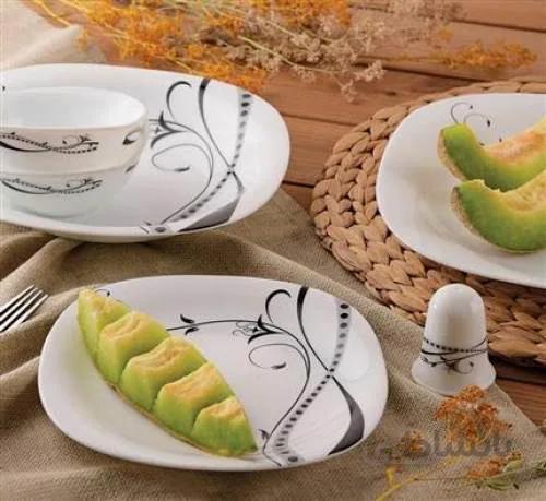 سرویس 28 پارچه مربع پارس اپال طرح ورتکس- کد 442