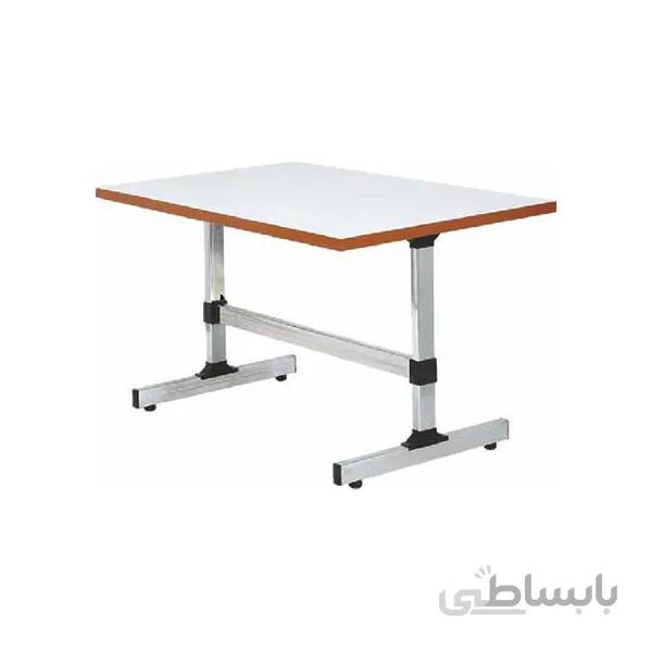 میز مستطیل بنیزان مدل پایه پروفیلی بلند 120*80