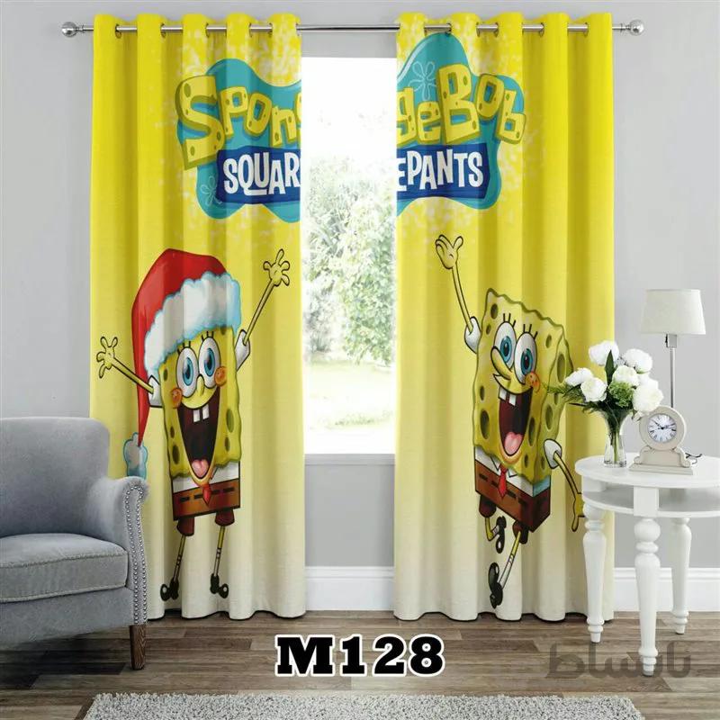 پرده پانچی کد 3d-M-128 طرح انیمیشن باب اسفنجی