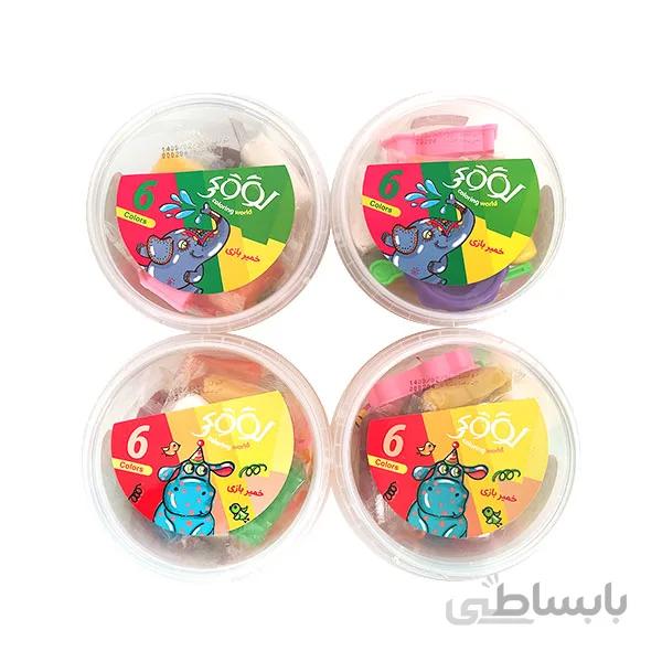 خمیر بازی 6 رنگ سطلی لوکی